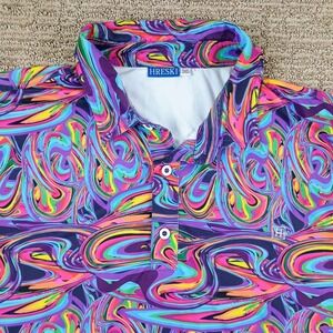 Hreski Golf Polo Shirt Mens 3XL Abstract Disco Golf Shirt – Hreski 119